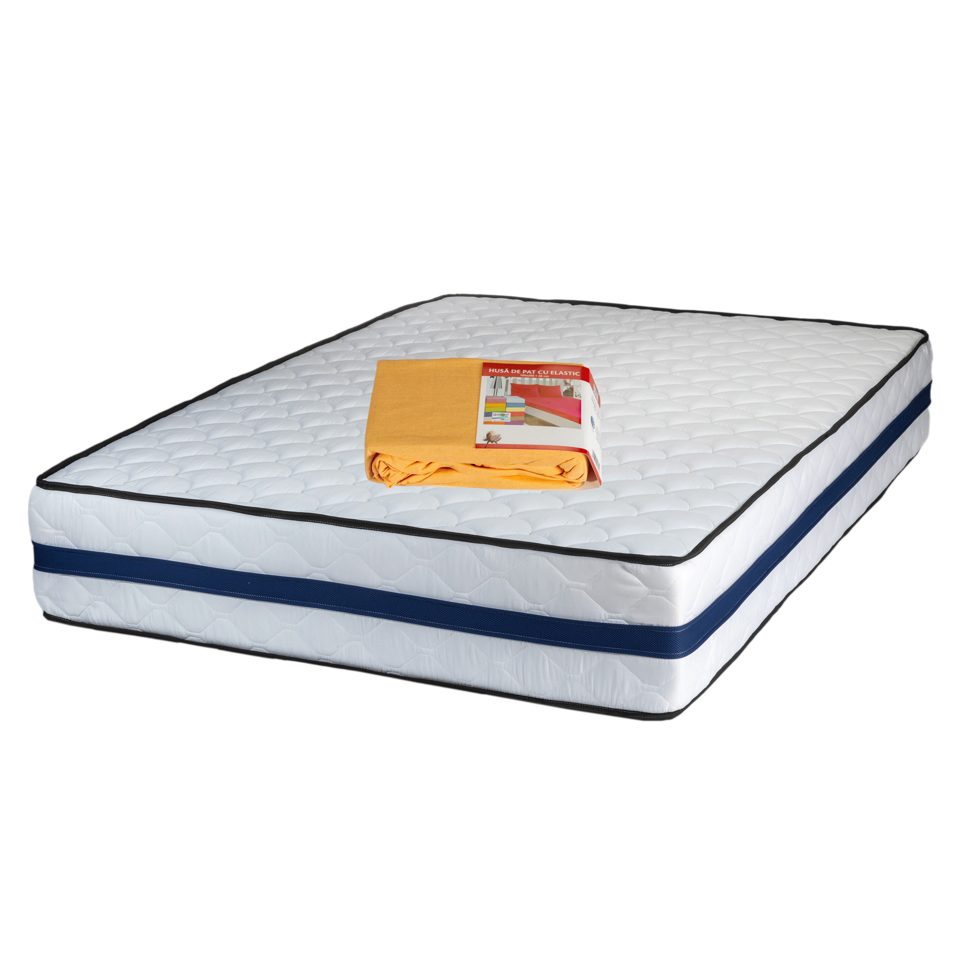 Saltele Saltsib - Saltea ortopedica, Iris Super Lux Comfort, 160x190x26cm, fermitate tare, cu plasa de arcuri tip Bonell, sistem de aerisire banda Spaceair, Saltsib