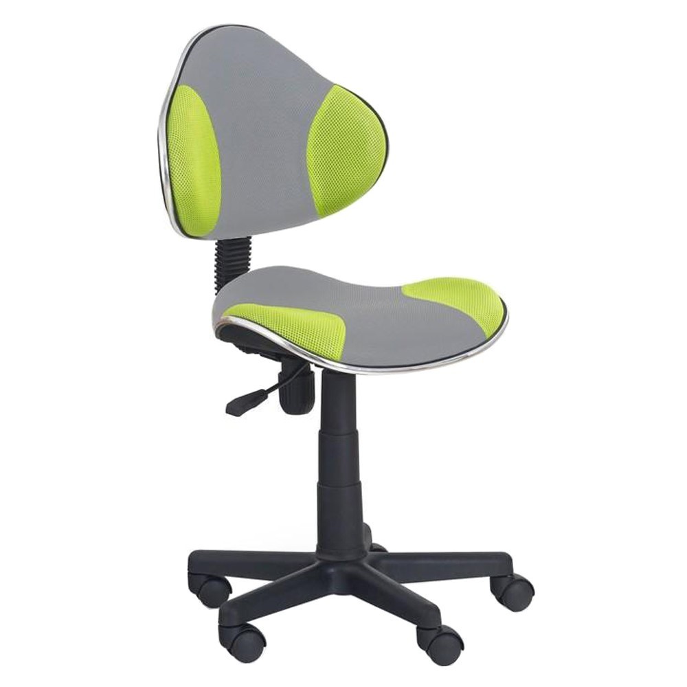 Scaune birou copii - Scaun birou copii HM Flash 2, Ergonomic, Stofa/Mesh, Cadru Polipropilena, Inaltime ajustabila, 80 Kg, Verde/Gri