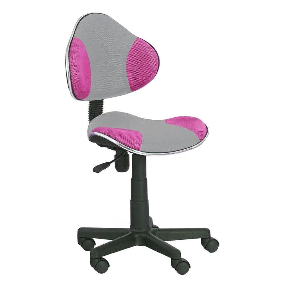 Scaune birou copii - Scaun birou copii HM Flash 2, Ergonomic, Stofa/Mesh, Cadru Polipropilena, Inaltime ajustabila, 80 Kg, Roz/Gri