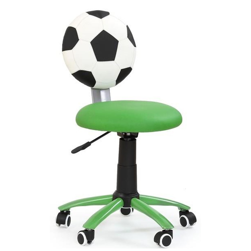 Scaune birou copii - Scaun birou copii HM Gol, Piele ecologica, Inaltime ajustabila, Roti cauciucate, 90 Kg, Verde