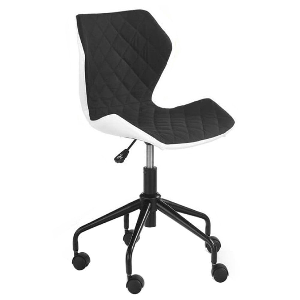 Scaune birou copii - Scaun birou copii HM Matrix, Ergonomic, Cadru Metalic, Stofa/Piele ecologica, Inaltime ajustabila, 100 Kg, Alb/Negru