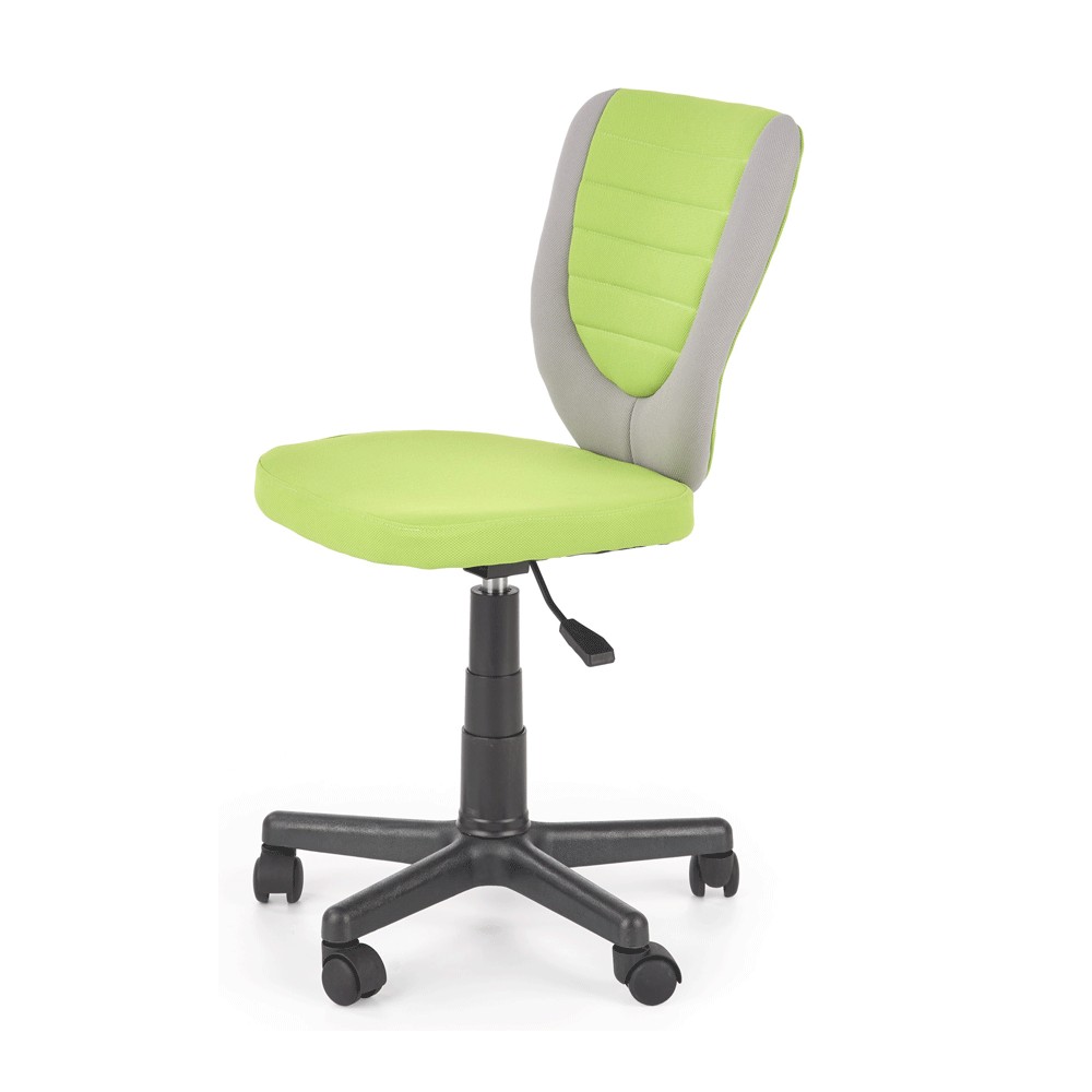 Scaune bar - Scaun birou copii HM Toby, ergonomic, cadru polipropilena, rotativ, inaltime reglabila, 80 kg, gri/verde