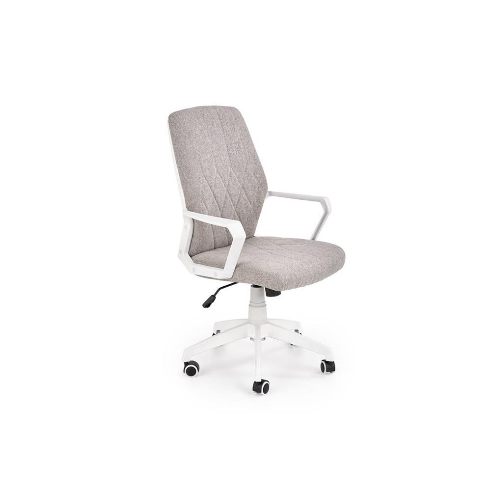 Scaune pentru birou - Scaun birou cu stofa, HM Spin 2, mecanism de balans, ergonomic, cadru polipropilena, cu brate, 100 kg, gri