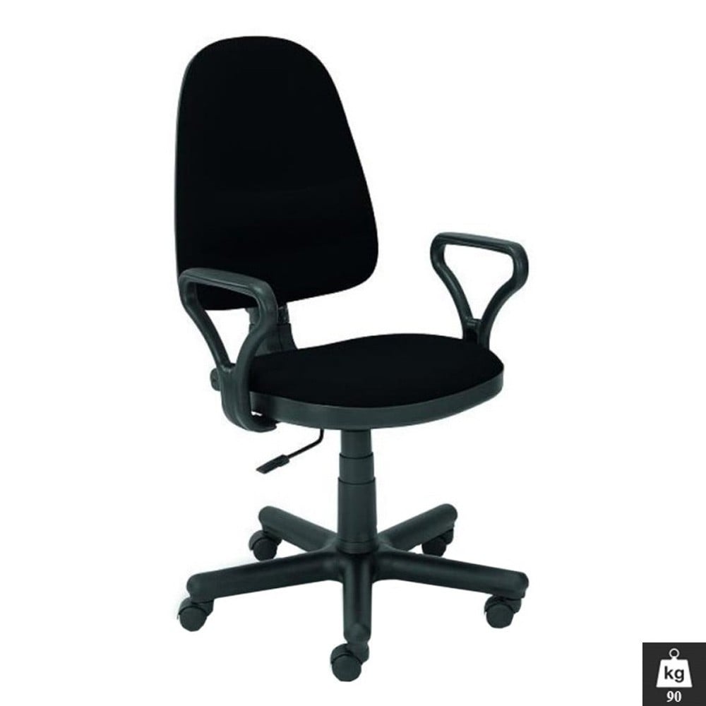 Scaune birou - Scaun birou HM Bravo, Ergonomic, Polipropilena, Stofa, Inaltime ajustabila, 90 kg, Negru