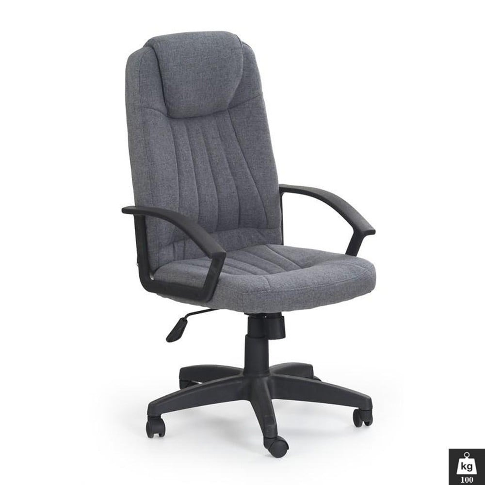 Scaune ergonomice - Scaun birou HM Rino, Ergonomic, Stofa, Inaltime reglabila, Mecanism balansare, 100 kg, 122x61x40 cm, Gri