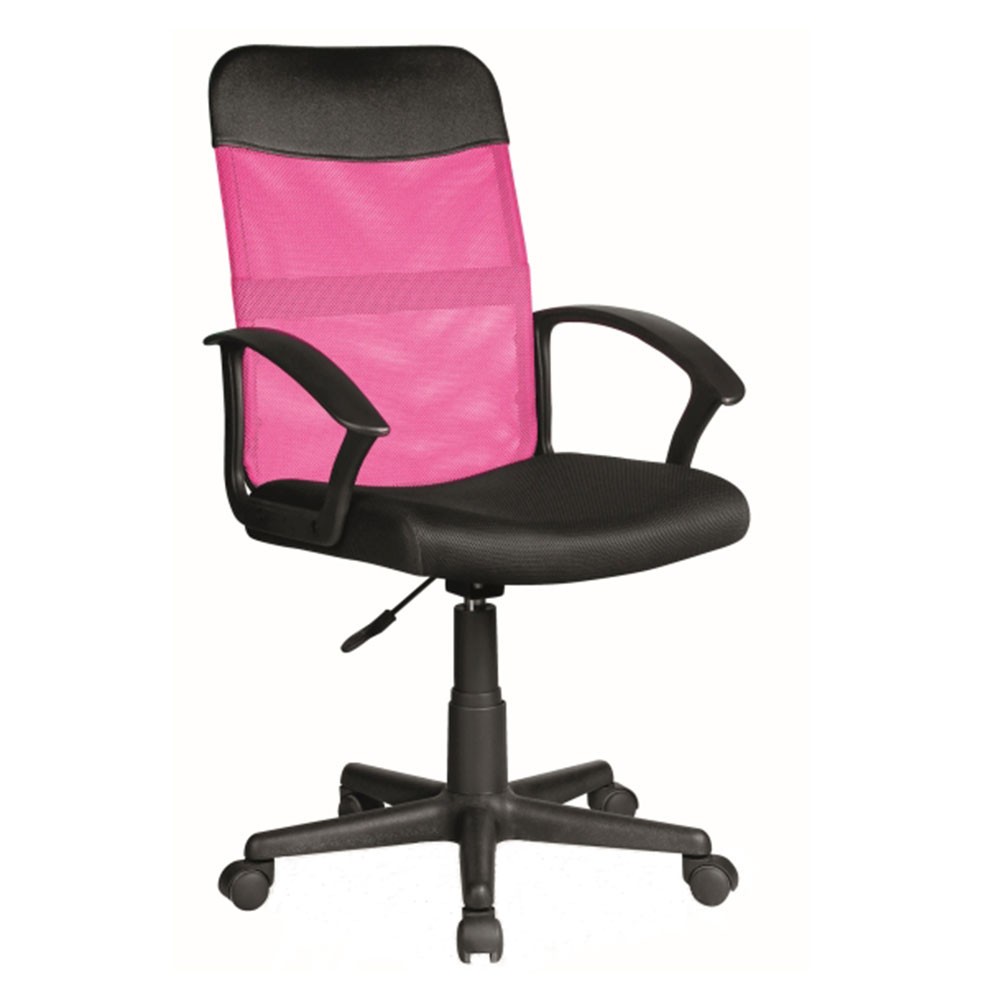 Scaune cu mesh - Scaun birou SL Q702, mesh, inaltime reglabila, mecanism de balans, roti pivontante, ergonomic, suport lombar, Roz/Negru