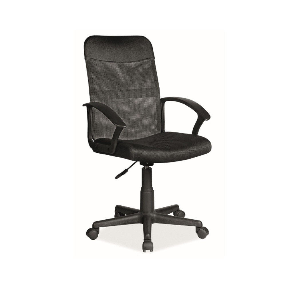 Scaune cu mesh - Scaun birou SL Q702, mesh, inaltime reglabila, mecanism de balans, rotire  360°, ergonomic, suport lombar, negru