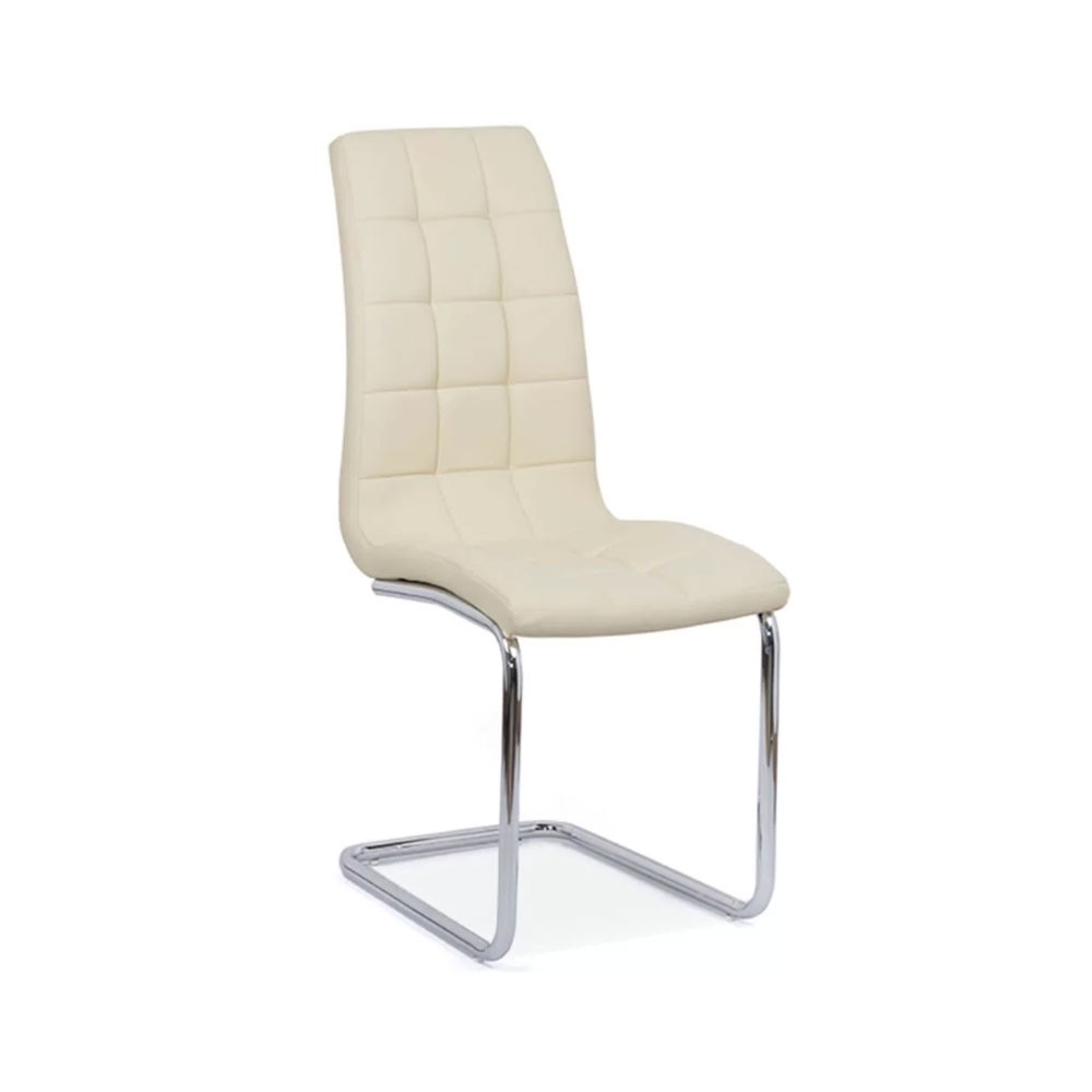 Scaune bucatarie - Scaun bucatarie BUC 231S, piele ecologica, cadru metalic tip sanie, 110 kg