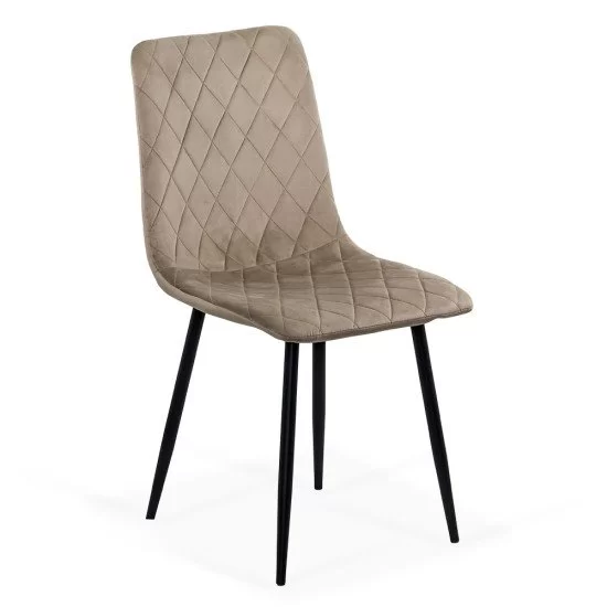 Scaune living - Scaun bucatarie si living BUC 209, metalic, tapitat cu catifea,100 kg, 45x40x90 cm, bej