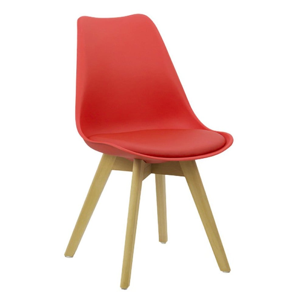 Scaune living - Scaun bucatarie si living BUC 242, ergonomic, polipropilena, sezut cu piele ecologica, cadru lemn, 110 kg