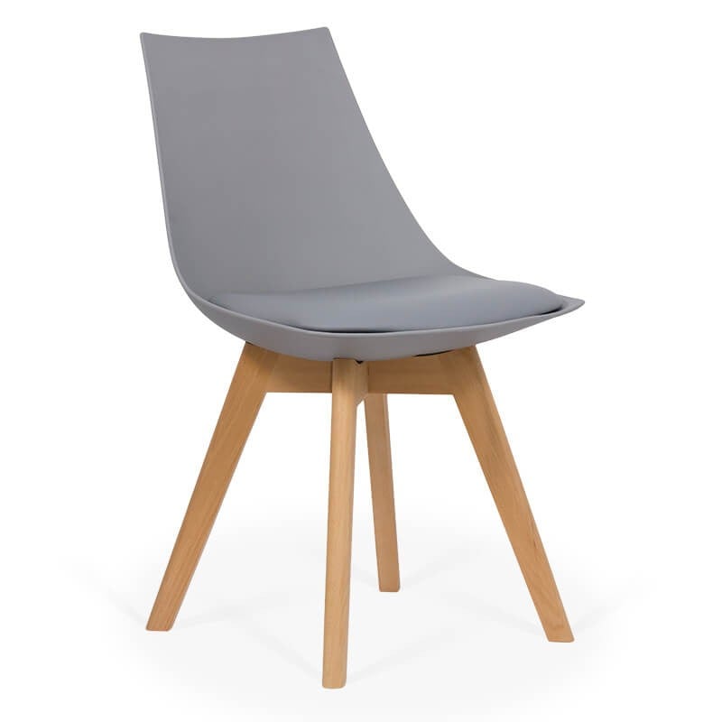 Scaune living - Scaun bucatarie si living BUC 245, polipropilena, sezut piele ecologica, picioare lemn, 110 kg