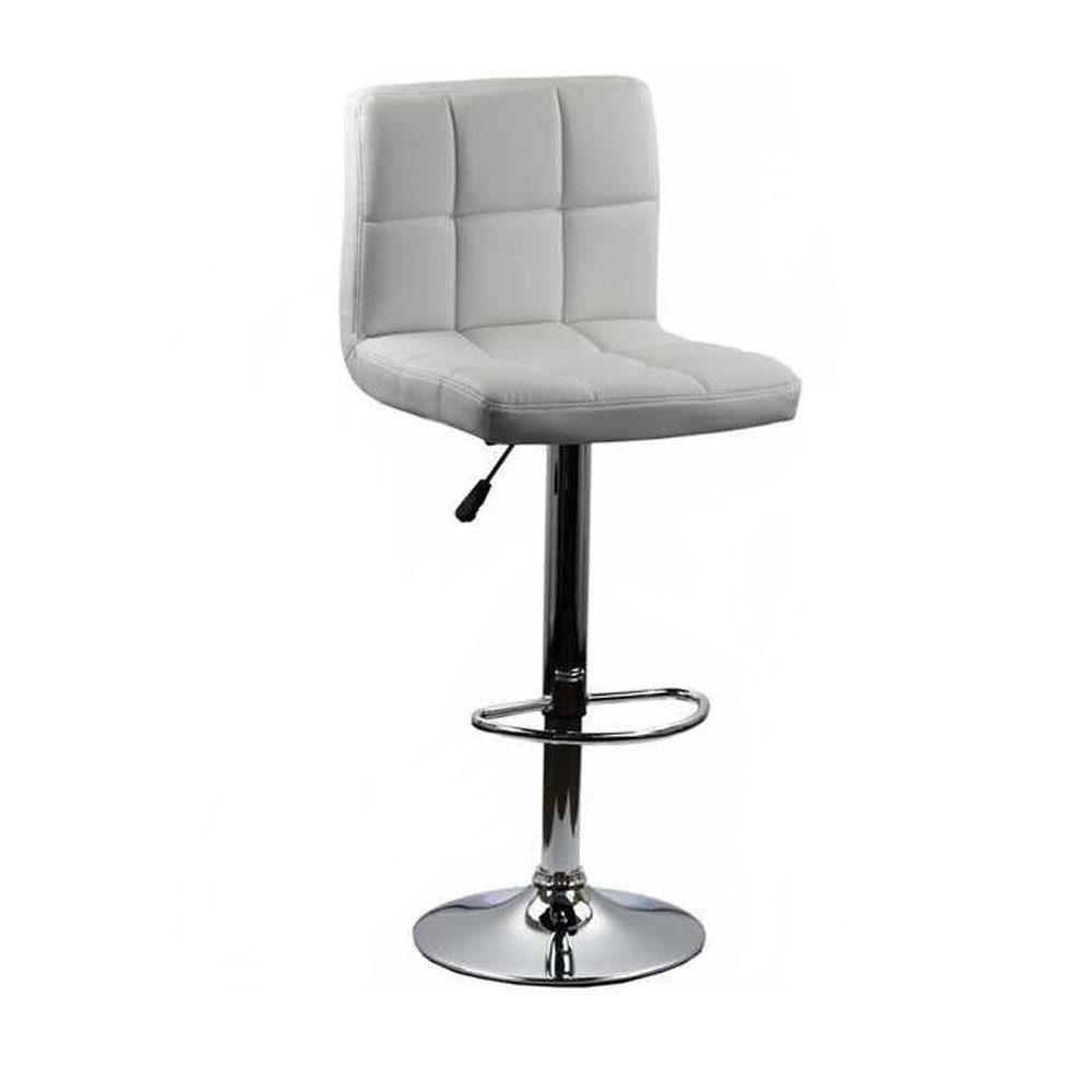 Scaune bar - Scaun de bar cu spatar ABS 191, cadru cromat, piele ecologica, inaltime reglabila, suport picioare, 100 kg