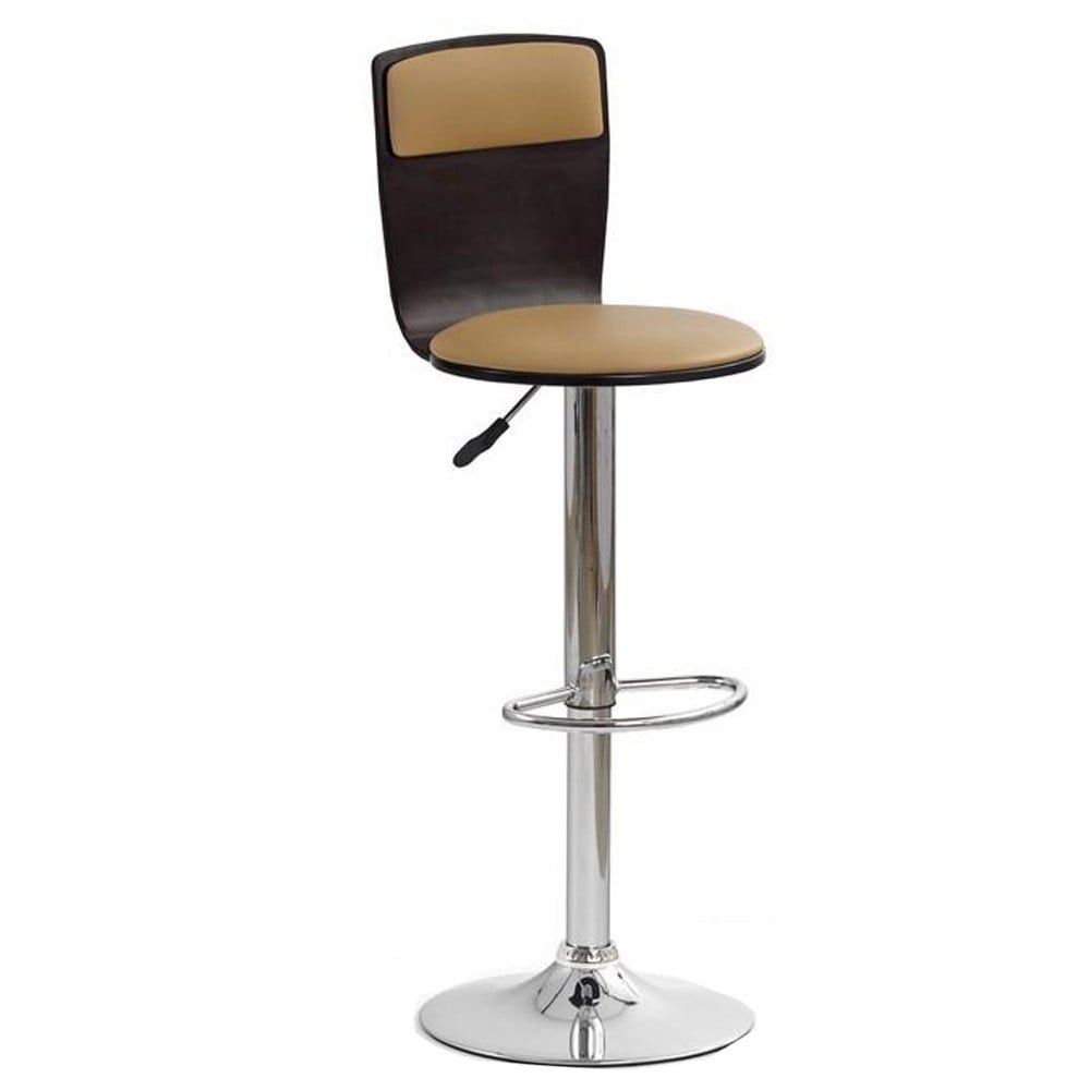 Scaune bar - Scaun de bar HM H7, Placaj curbat, Piele ecologica, Inaltime ajustabila, Rotativ, 90 kg, Wenge