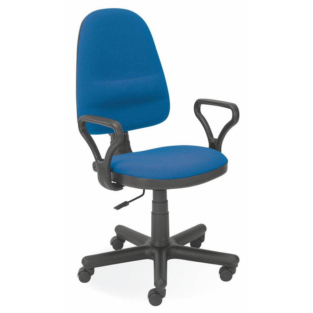 Scaune ieftine - Scaun de birou HM Bravo, Ergonomic, Cadru Polipropilena, Stofa, Inaltime ajustabila, 80 kg, Albastru