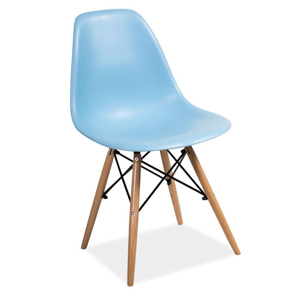 Scaune bucatarie - Scaun de bucatarie si living din polipropilena SL Enzo, ergonomic, lemn masiv, 83x46x42 cm, 100 kg, Bleu