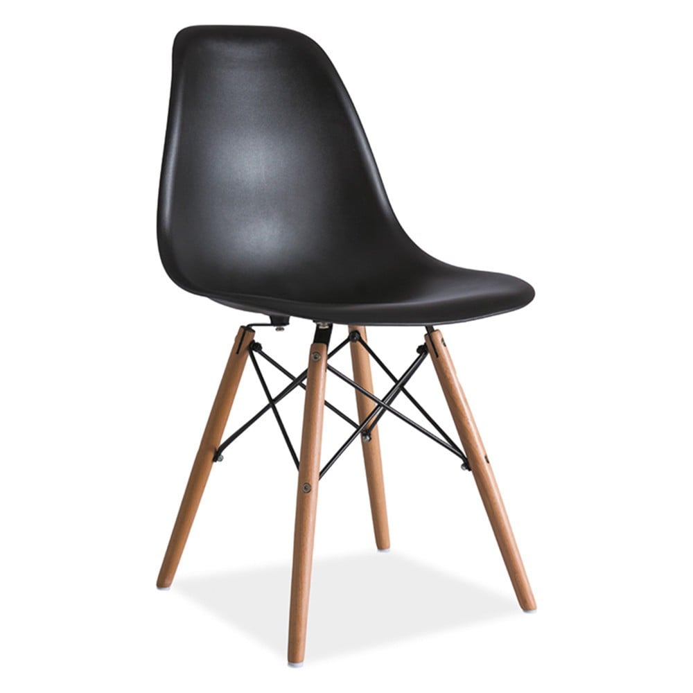 Scaune living - Scaun de bucatarie si living din polipropilena SL Enzo, ergonomic, lemn masiv, 83x46x42 cm, 100 kg, Negru