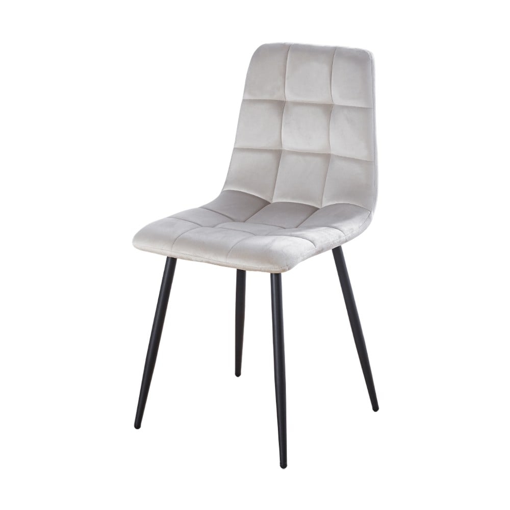 Scaune living - Scaun de living si bucatarie cu cadru metalic, AB37 ergonomic, catifea, 89x44x43 cm, 100 Kg, Bej