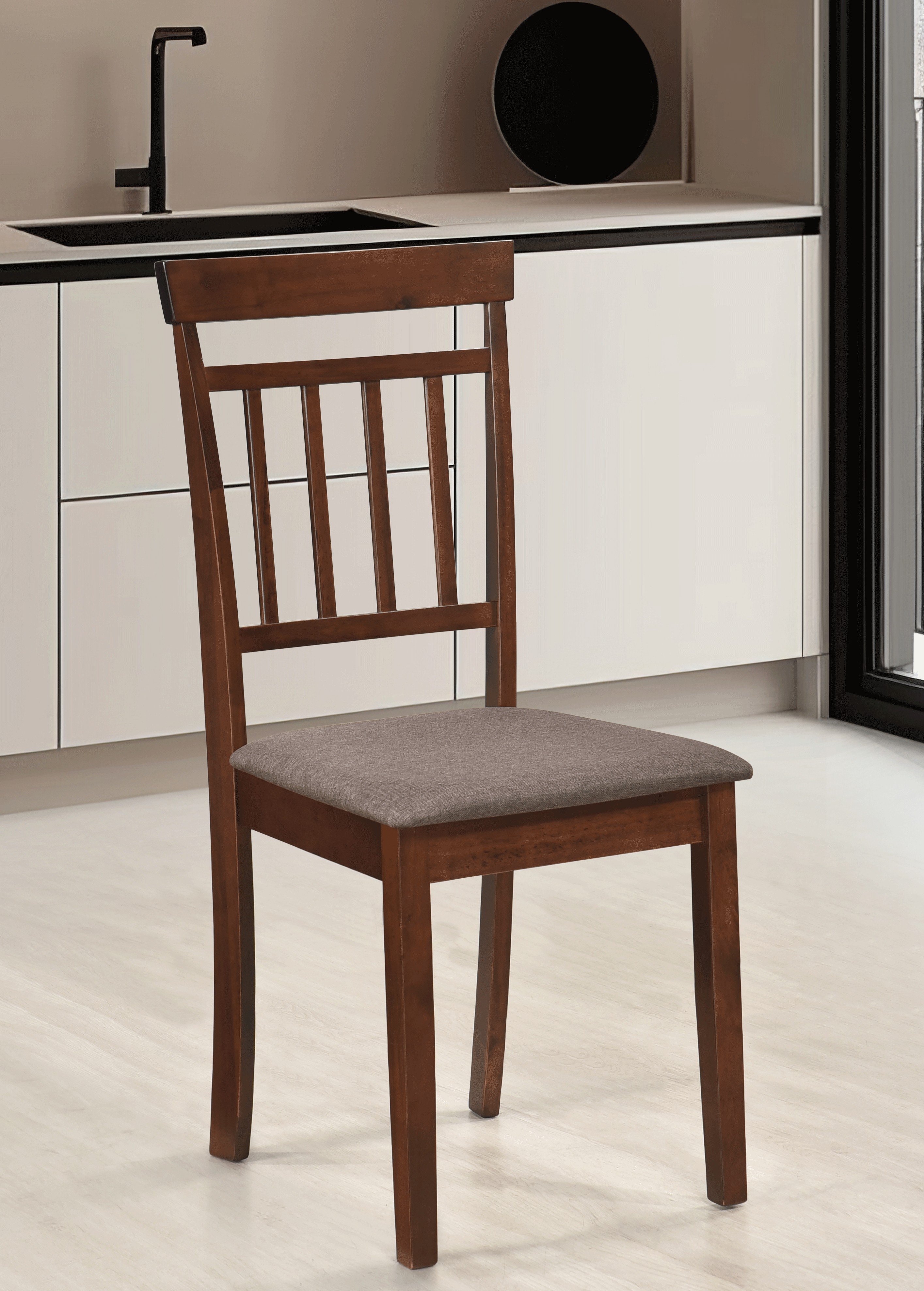Scaune living - Scaun de living si bucatarie din lemn masiv Hudson, tapiterie stofa,100 kg, 94x50x42 cm, nuc/maro
