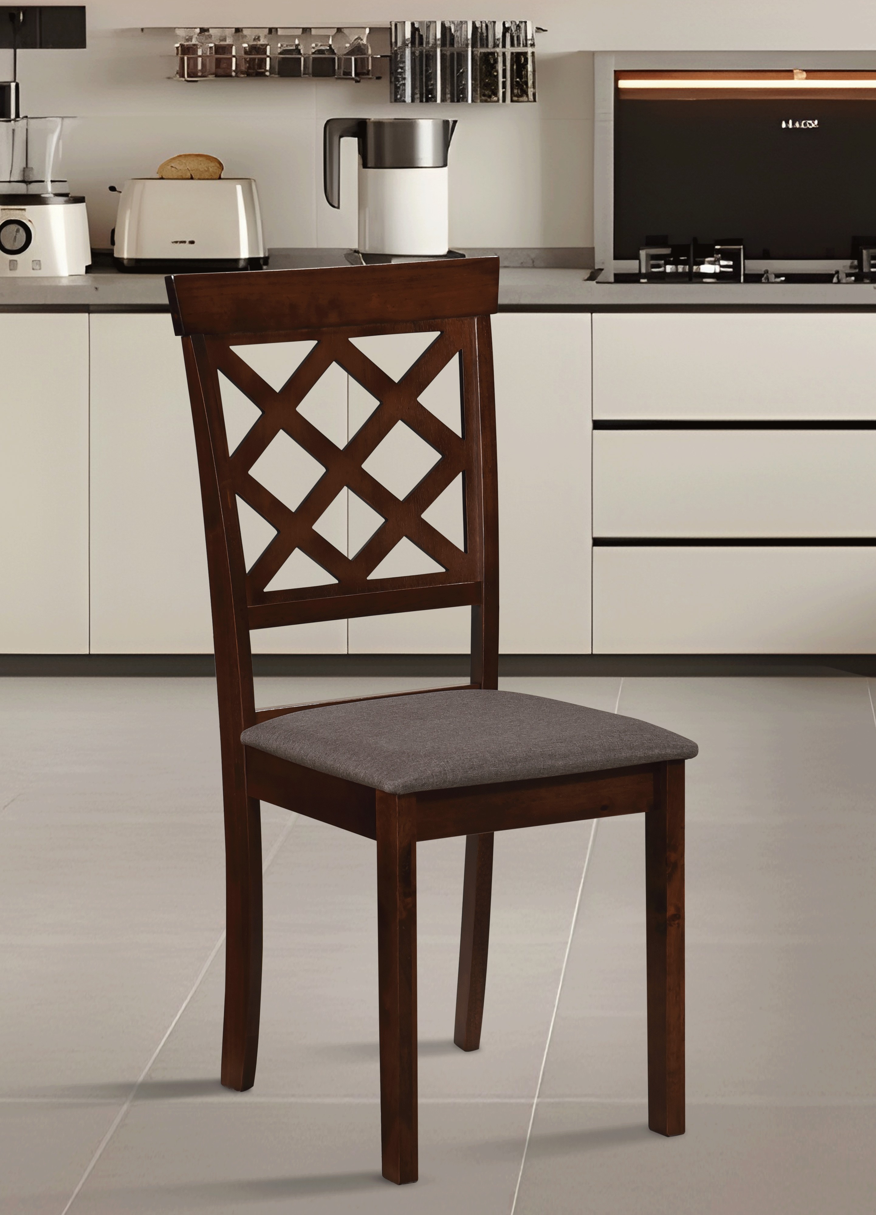 Scaune living - Scaun de living si bucatarie din lemn masiv Vienna, tapiterie stofa,100 kg, 94x49x40 cm, nuc/maro