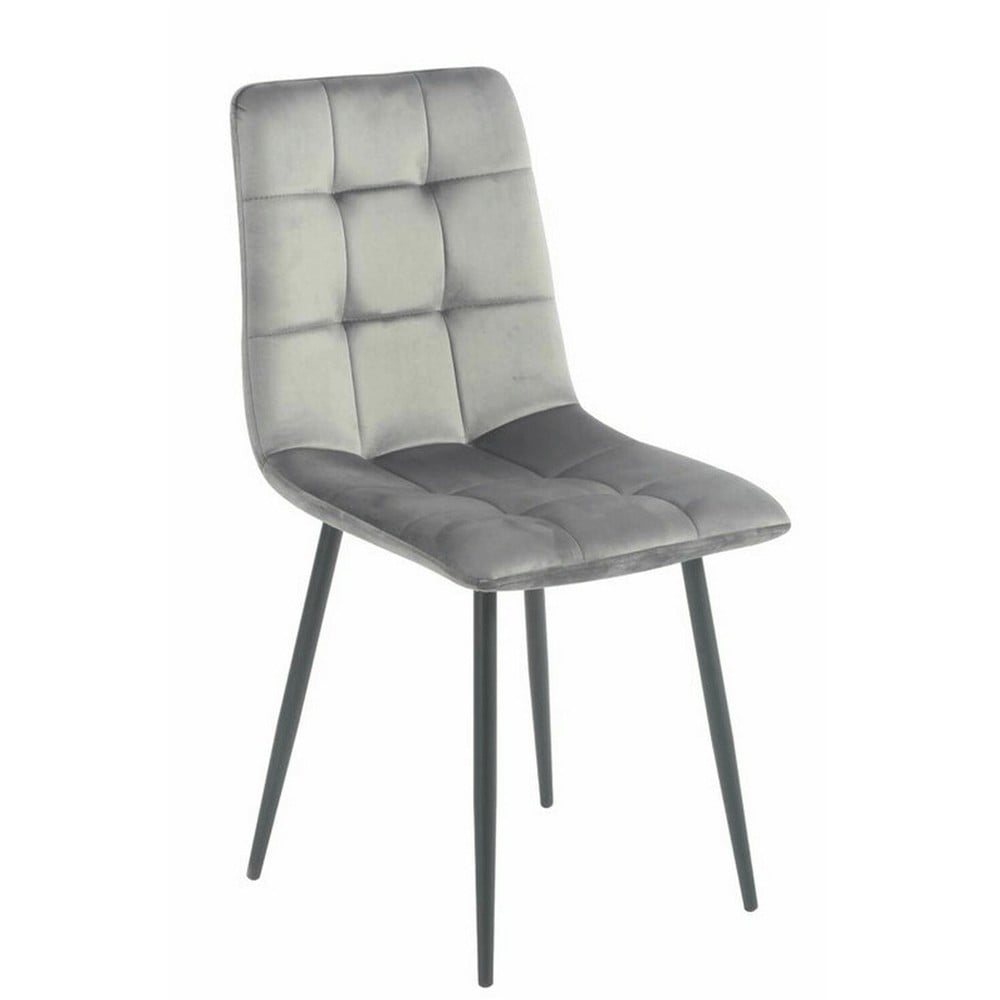 Scaune living - Scaun de living si bucatarie KL Mady, metalic, tapitat cu stofa,100 kg, 44x39x89 cm, gri