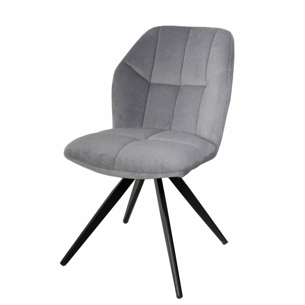 Scaune living - Scaun de living si bucatarie KL Mirco, metalic, tapitat cu stofa,100 kg, 47.5x63x89.5 cm, gri deschis