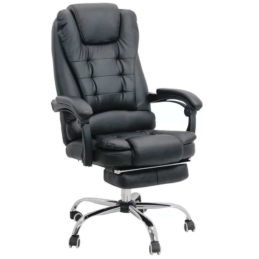 Scaune ergonomice - Scaun directorial ergonomic OFF 418, piele ecologica, functie recliner, suport picioare extensibil, inaltime reglabila, 120 kg