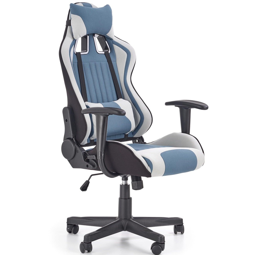 Scaune Gaming - Scaun directorial gaming HM Cayman, mecanism de balans, suport lombar, perne reglabile, cadru polipropilena, 120 kg, gri/turcoaz