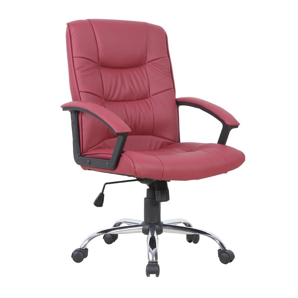 Scaune directoriale - Scaun directorial GN02, ergonomic, cadru cromat, inaltime ajustabila, balans, 100 kg, bordo