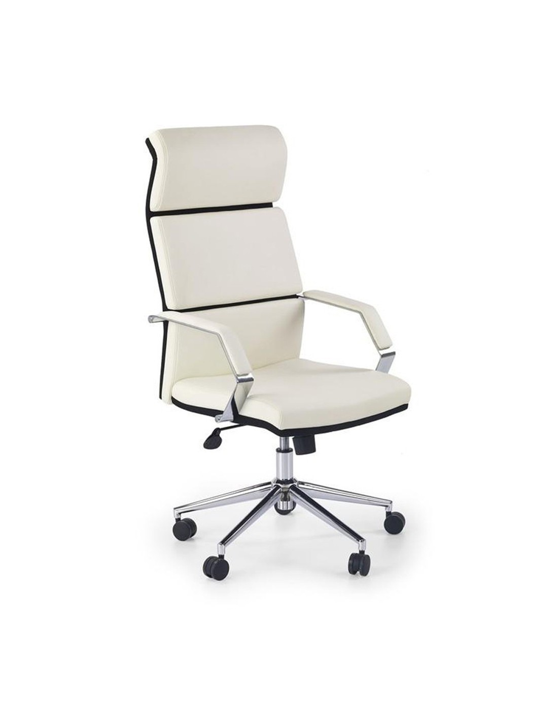 Scaune ergonomice - Scaun directorial HM Costa, Ergonomic, Cadru Otel, Piele ecologica, Inaltime ajustabila, Mecanism balansare, 110 kg, 124x60x63 cm, Crem