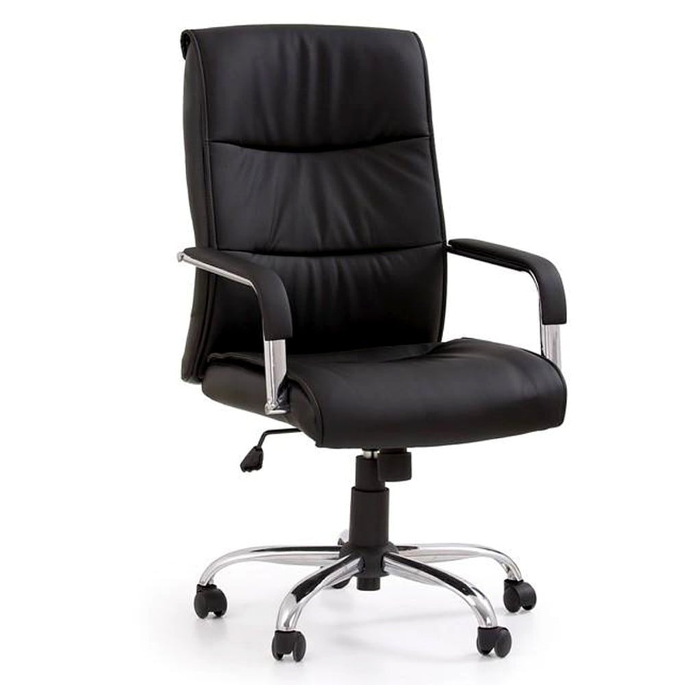 Scaune directoriale - Scaun directorial HM Hamilton, Piele ecologica, Inaltime ajustabila, Mecanism balansare, 150 kg, 111x60x51 cm, Negru
