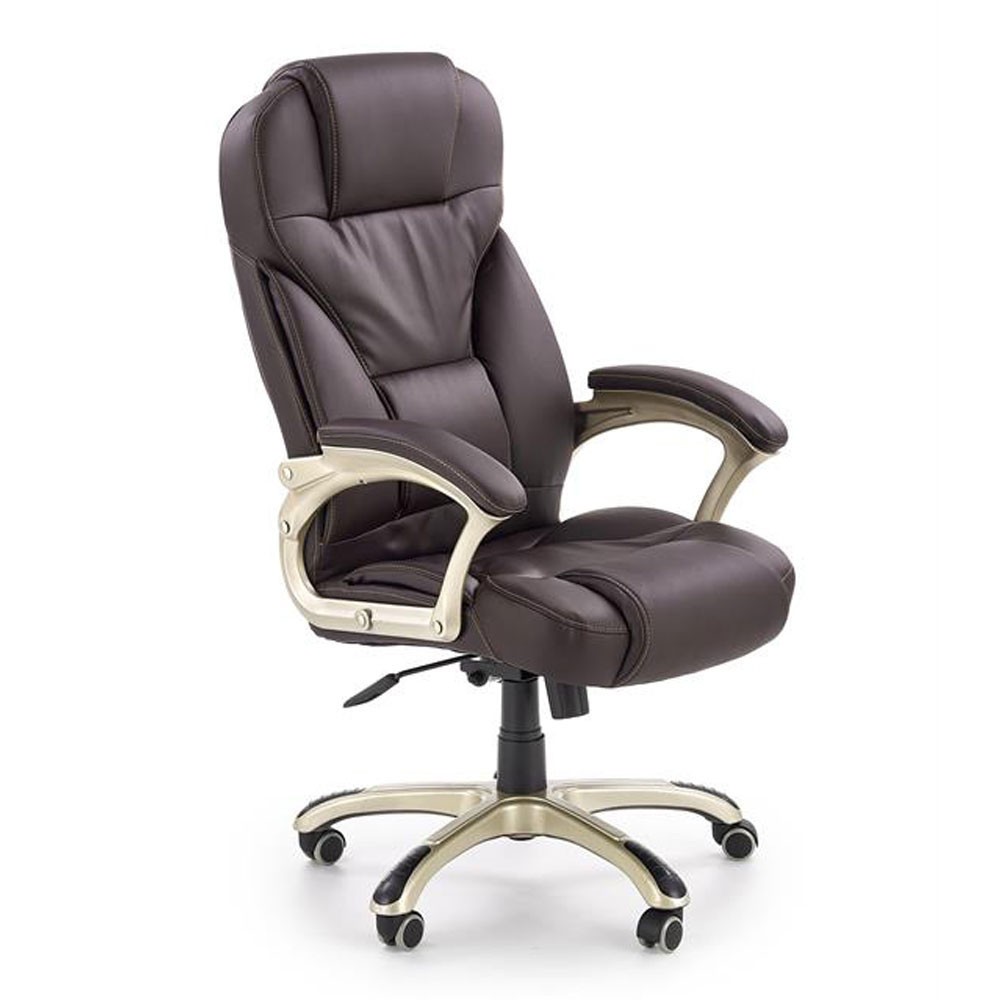 Scaun directorial MH Dante, Cadru Polipropilena, Piele ecologica, Inaltime ajustabila, Mecanism balansare, 136 kg, 119x67x52 cm, Bej