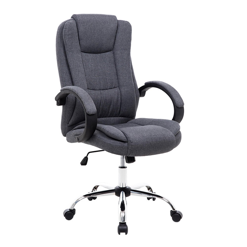 Scaune ergonomice - Scaun directorial MH Rudy 2, ergonomic, baza cromata, mecanism de balans, tapiterie stofa, gri inchis