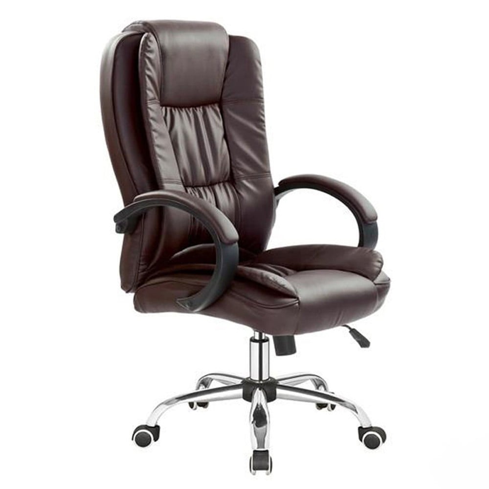 Scaune pentru birou - Scaun directorial MH Rudy, Ergonomic, Mecanism balans, Piele ecologica, Confort sporit, Inaltime reglabila, 110 Kg, Maro