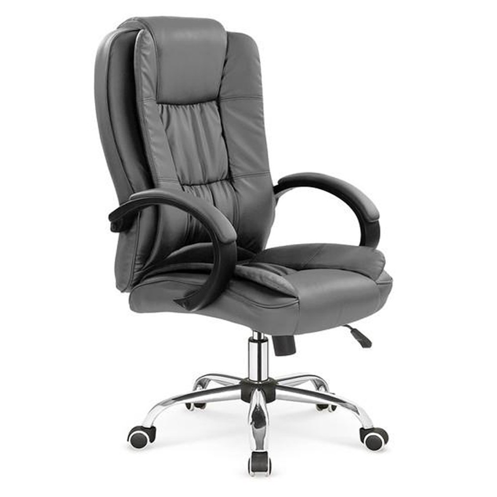 Scaune ergonomice - Scaun directorial MH Rudy, Ergonomic, Mecanism balans, Piele ecologica, Rotire 360 ˚, Inaltime reglabila, 110 Kg, gri
