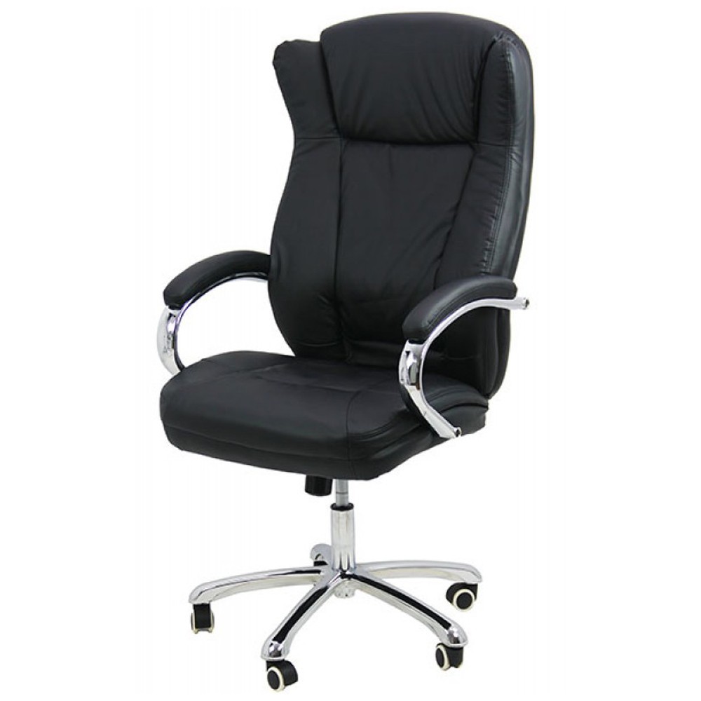 Scaune ergonomice - Scaun directorial OFF 314, ergonomic, spatar inalt, baza cromata, piele ecologica, 120 kg
