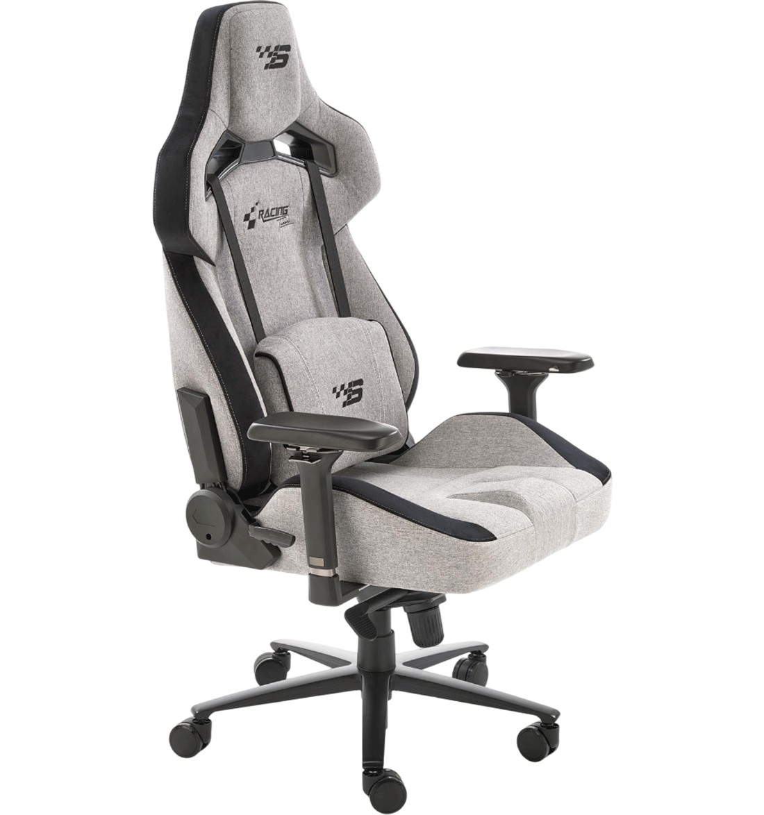 Scaune Gaming - Scaun directorial pentru gaming HM Alister, stofa, robust, cadru metalic, cotiere reglabile, multiblock,100 kg, gri