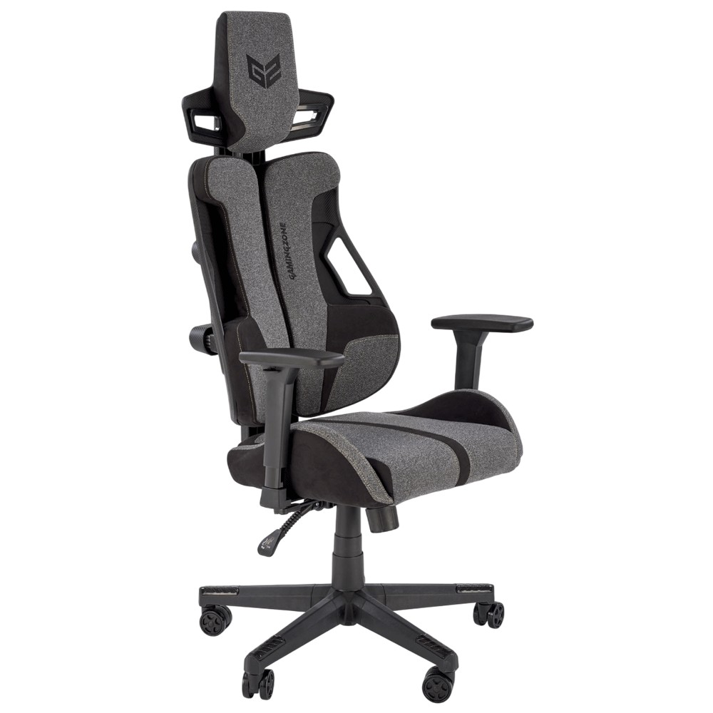 Scaune Gaming - Scaun directorial pentru gaming HM Nitro 2, stofa, cotiere reglabile, multiblock, ergonomic,120 kg, gri/negru