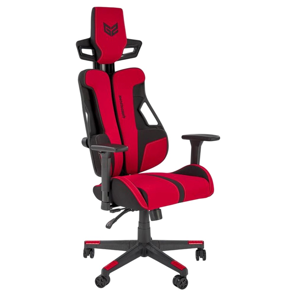 Scaune Gaming - Scaun directorial pentru gaming HM Nitro 2, stofa, cotiere reglabile, multiblock, ergonomic,120 kg, negru/rosu
