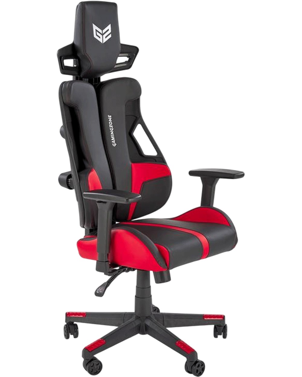 Scaune Gaming - Scaun directorial pentru gaming HM Nitro, piele ecologica/stofa, cotiere reglabile, multiblock, ergonomic,120 kg, negru/rosu