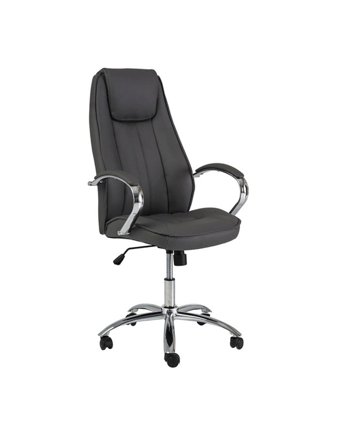 Scaune directoriale - Scaun directorial SL Q036, Piele ecologica, Cadru Metalic, Inaltime ajustabila, 100 kg, Gri