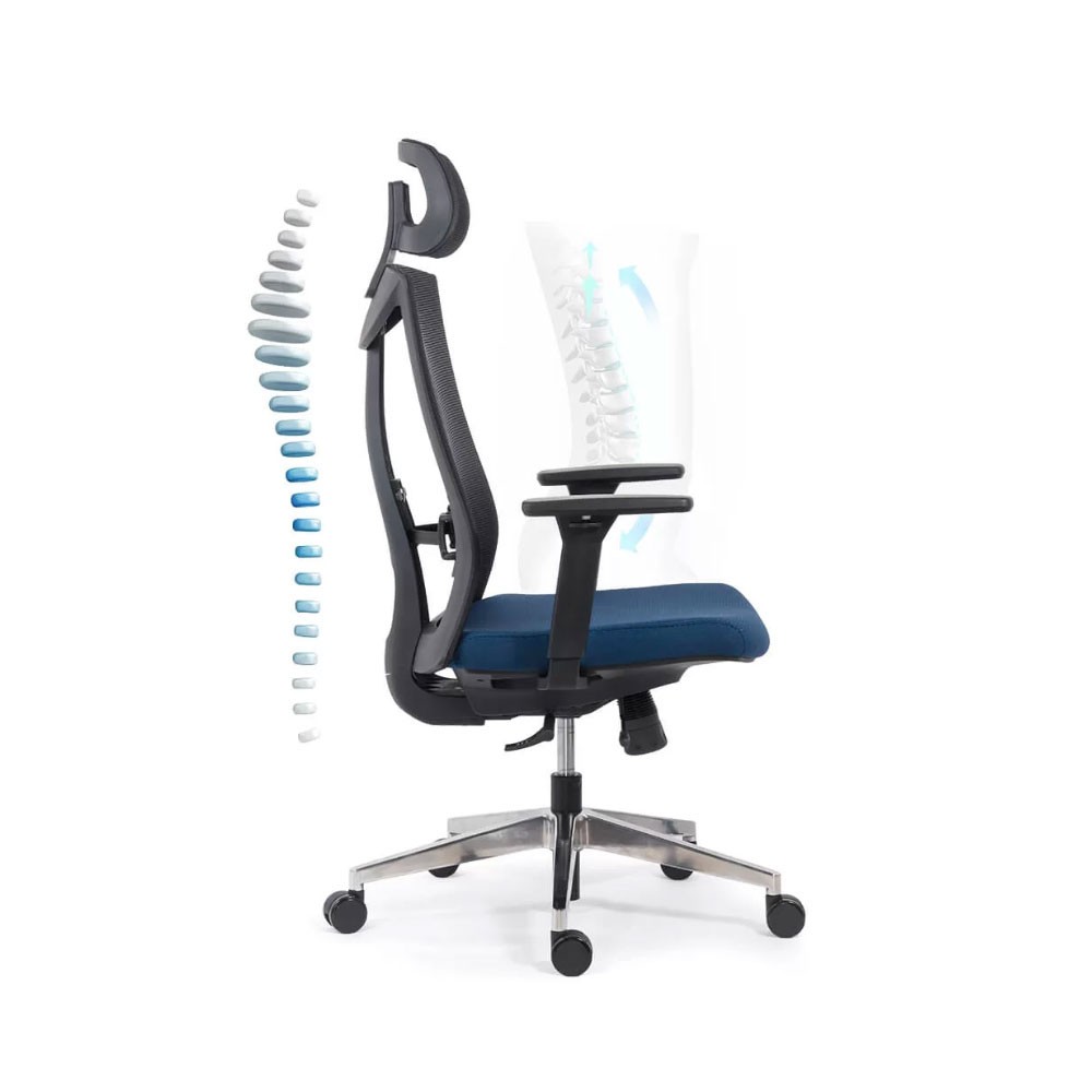 Scaune ergonomice - Scaun ergonomic SYYT 9501, mesh, suport lombar si tetiera reglabila, sistem inclinare, cotiere ajustabile, 120 kg