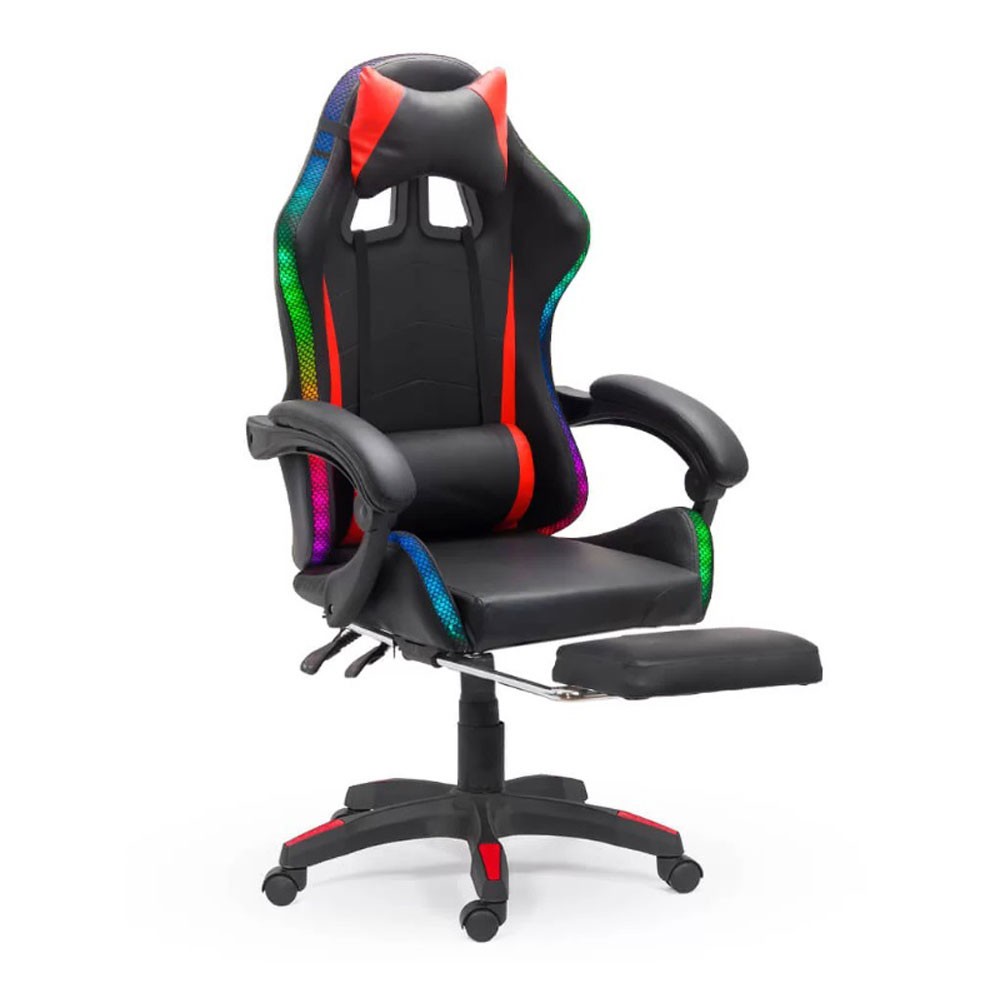Scaune Gaming - Scaun gaming cu iluminare LED RGB OFF 303, perne detasabile, suport picioare retractabil, polipropilena, 110 kg