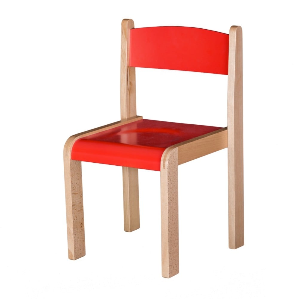 Scaune gradinita - Scaun lemn gradinita Bambi, H31, rosu