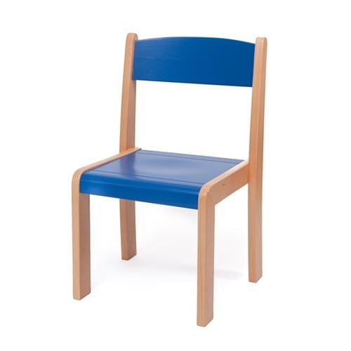 Scaune gradinita - Scaun lemn gradinita Bambi, H35, albastru