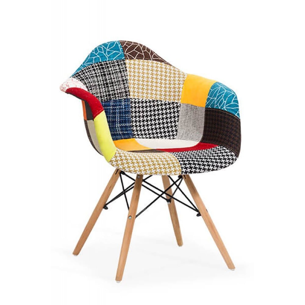 Scaune living - Scaun living BUC 243 Patchwork, stofa, cadru lemn, 110 kg