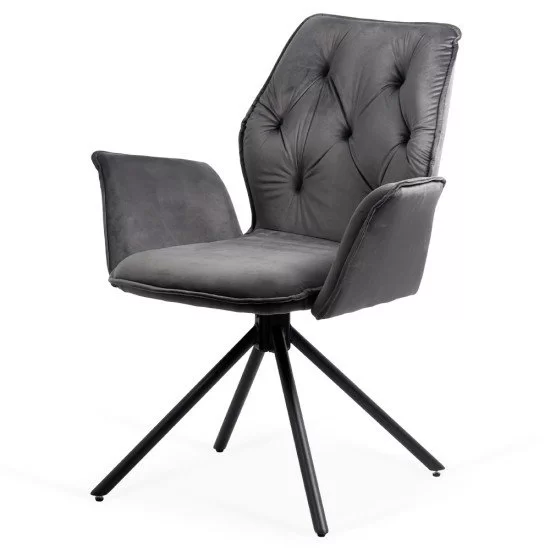 Scaune living - Scaun living rotativ BUC 0224, baza metalica, tapiterie catifea, elegant, 100 kg