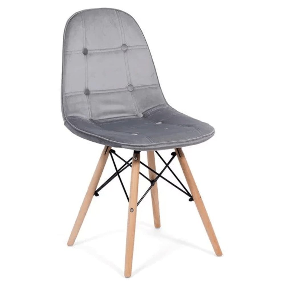 Scaune living - Scaun living si bucatarie BUC 232V, ergonomic, catifea, picioare lemn, tije metalice, 110 kg