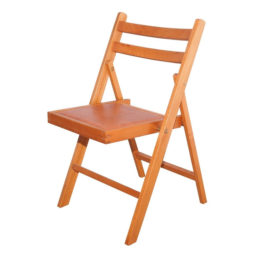 Scaune bucatarie - Scaun pliant lemn masiv, bucatarie si living, sezut tapitat cu piele ecologica, 100 kg, wenge