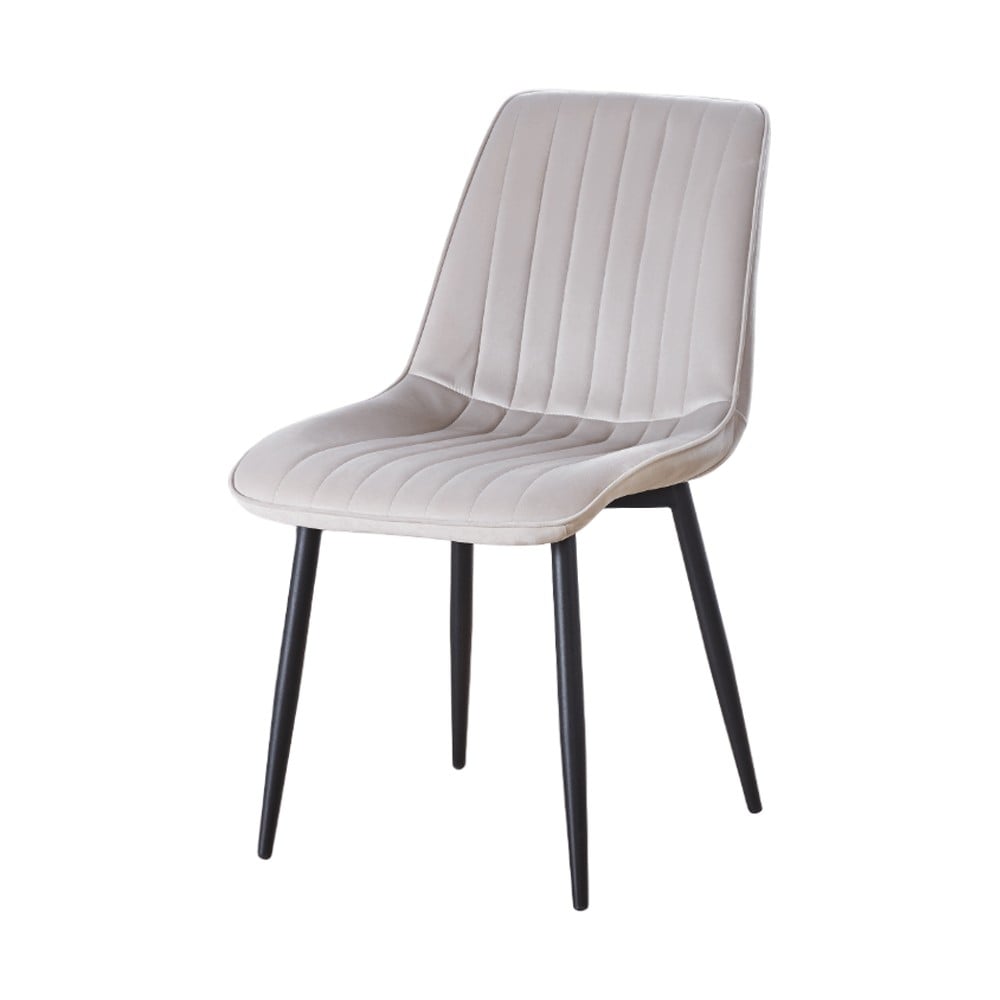 Scaune living - Scaun tapitat cu stofa tip catifea AB176, de living si bucatarie, cadru metalic, 88x47x42 cm, bej