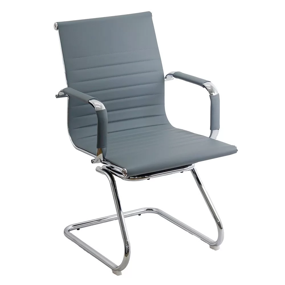 Scaune pentru vizitatori - Scaun vizitator OFF 806, ergonomic, piele ecologica, cadru cromat tip sanie, 110 kg